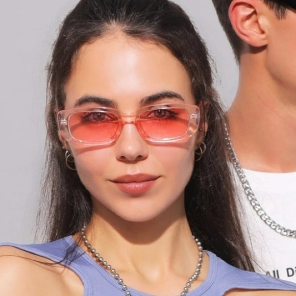 NWOT Nordstrom Rectangular Hot Pink Sunglasses OS main image 7
